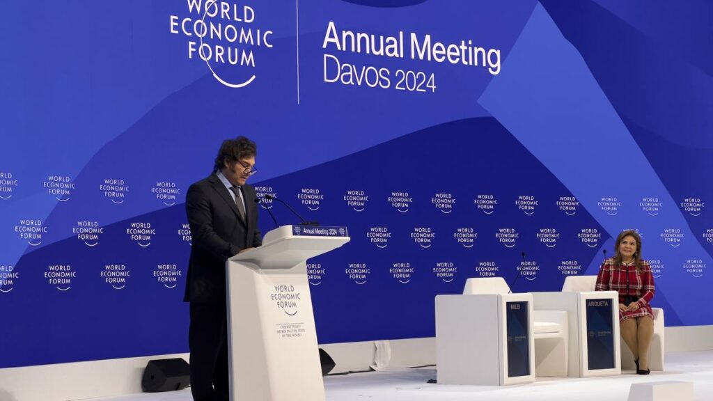 Foro Económico Mundial: Javier Milei defiende el libre mercado y la libertad individual.